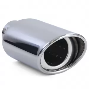 Stainless steel tailpipe trim for screwing on 88x114mm oval up to 55mm
