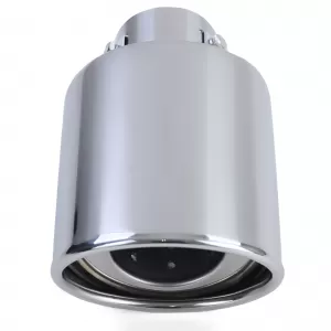 Stainless steel tailpipe trim for screwing on 88x114mm oval up to 55mm