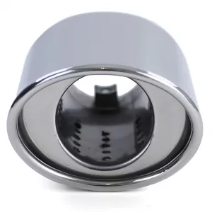 Stainless steel tailpipe trim for screwing on 88x114mm oval up to 55mm