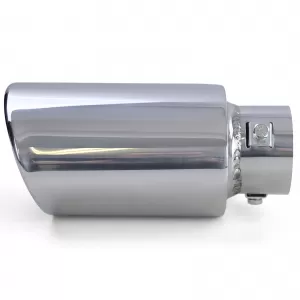 Stainless steel tailpipe trim for screwing on 88x114mm oval up to 55mm