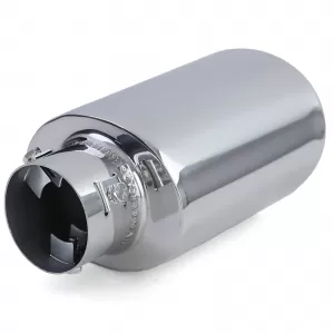 Stainless steel tailpipe trim for screwing on 88x114mm oval up to 55mm