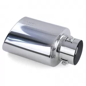 Stainless steel tailpipe trim for screwing on 88x114mm oval up to 55mm