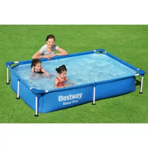 Rectangular swimming pool BESTWAY Steel Pro Frame with filter + pump 221x150x43cm-image-6197152