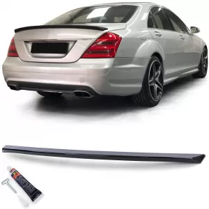 Sport rear spoiler lip black gloss with ABE for Mercedes S-Class W221 05-09