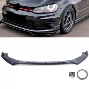 CUP front spoiler lip gloss black for VW Golf 7 13-20