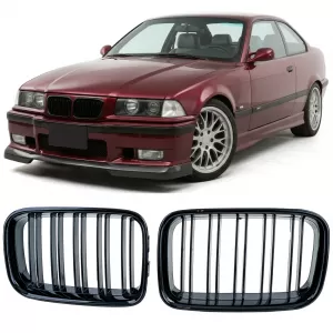Double slat kidney grille Performance gloss fits for 3 Series BMW E36 pre-facelift 90-96