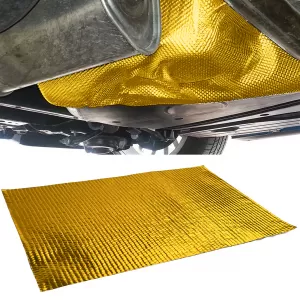 Auspuff Hitzeschutz Matte Alu Keramik selbstklebend Gold 1,5mm 50cmx50cm 500°C
