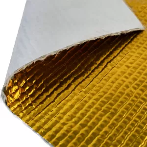 Auspuff Hitzeschutz Matte Alu Keramik selbstklebend Gold 1,5mm 50cmx50cm 500°C