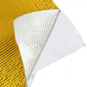Auspuff Hitzeschutz Matte Alu Keramik selbstklebend Gold 1,5mm 50cmx50cm 500°C