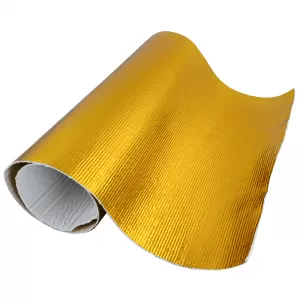 Heat protection foil insulation mat 25x50cm self-adhesive exhaust heat shield gold 500°C