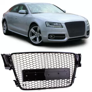 Sport radiator grille grill glossy black for Audi A5 8T 07-11