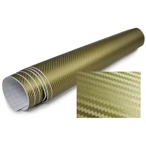 image-3-3D Carbon Folie selbstklebend 30cm *1.524 Meter gold