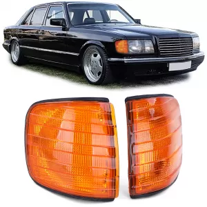 Indicator Orange Pair Left Right for Mercedes S-Class W126 79-91