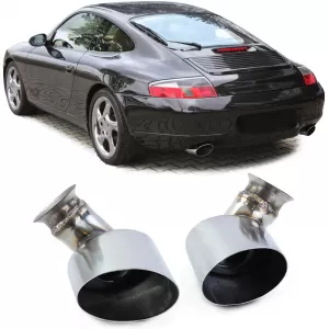 Exhaust tailpipes stainless steel oval 115*85 mm for Porsche 911 996 98-01 3.4 221kw