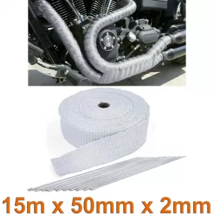 Exhaust heat shield tape ceramic up to 1300°C 50mmx2mm 15 meters