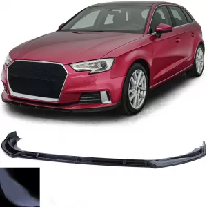 Front Spoiler Lip Performance Gloss Black for Audi A3 8V Facelift 2016-2020