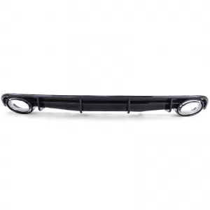 Diffusore posteriore sportivo lucido nero con terminali cromati adatto per Audi A6 C7 4G 14-18-image-6197728