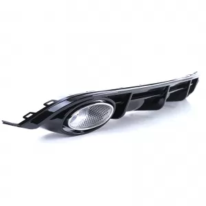Diffusore posteriore sportivo lucido nero con terminali cromati adatto per Audi A6 C7 4G 14-18-image-6197729