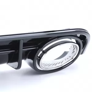Diffusore posteriore sportivo lucido nero con terminali cromati adatto per Audi A6 C7 4G 14-18-image-6197731
