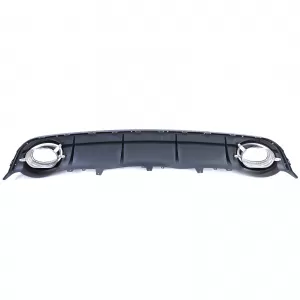 Diffusore posteriore sportivo lucido nero con terminali cromati adatto per Audi A6 C7 4G 14-18-image-6197732