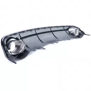 Diffusore posteriore sportivo lucido nero con terminali cromati adatto per Audi A6 C7 4G 14-18-image-6197733
