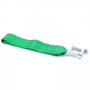Tow hook racing tow strap made of fabric universal 26.5cm green