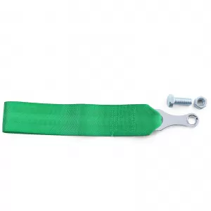 Tow hook racing tow strap made of fabric universal 26.5cm green