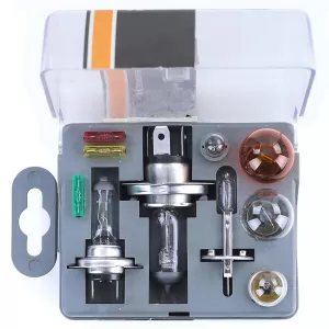 Spare bulb box fuses lamp set H1 H4 H7 10-piece for car vehicle 12V