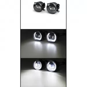 Clear glass LED fog lights with daytime running light for Nissan Navara Note Pixo