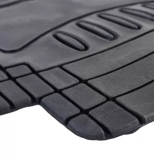 Rubber floor mat set black universal for cars and vans