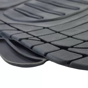 Rubber floor mat set black universal for cars and vans
