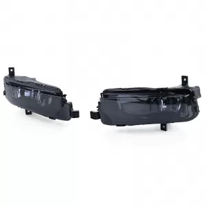 Clear glass fog lights black smoke pair for VW T6 Bus Transporter from 15