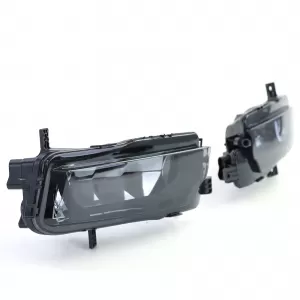 Clear glass fog lights black smoke pair for VW T6 Bus Transporter from 15