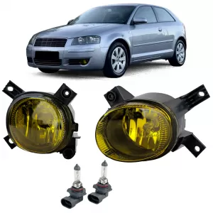 Clear glass fog light set yellow for Audi A3 8P1 8P7 A4 B7 8E B6 8H
