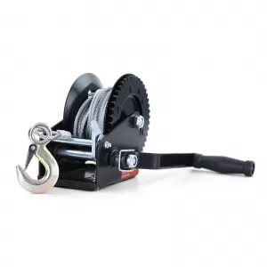 Hand winch trailer cable winch black with 10 meter steel cable 800 kg