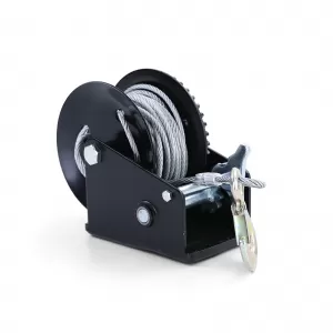 Hand winch trailer cable winch black with 10 meter steel cable 800 kg