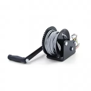 Hand winch trailer cable winch black with 10 meter steel cable 800 kg