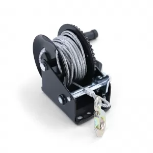 Hand winch trailer cable winch black with 10 meter steel cable 800 kg