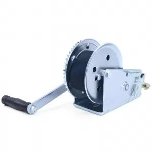 Hand winch trailer cable winch silver with 8 meter strap 1360 kg