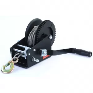 image-22-Profi 1500kg Seilwinde Handwinde mit 10 Meter Drahtseil Schwarz