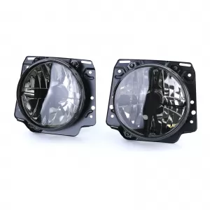 Clear glass headlights with black smoke crosshair for VW Golf 2 83-91