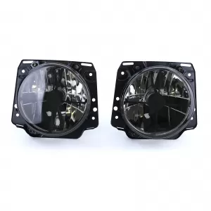 Clear glass headlights with black smoke crosshair for VW Golf 2 83-91