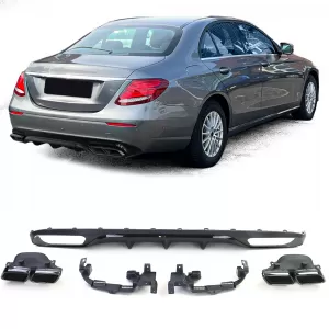 image-19-Hátsó diffúzor kipufogóvégekkel, fekete, Mercedes E-osztály W213, AMG Line nélkül