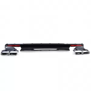 Diffusore posteriore sportivo nero lucido con terminali di scarico adatto per Mercedes S-Class W222 13-17-image-6198157