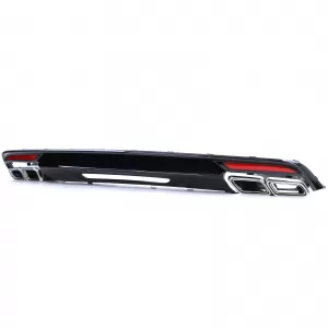 Diffusore posteriore sportivo nero lucido con terminali di scarico adatto per Mercedes S-Class W222 13-17-image-6198158