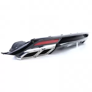 Diffusore posteriore sportivo nero lucido con terminali di scarico adatto per Mercedes S-Class W222 13-17-image-6198159
