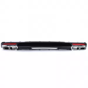 Diffusore posteriore sportivo nero lucido con terminali di scarico adatto per Mercedes S-Class W222 13-17-image-6198160