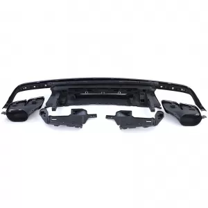 Diffusore posteriore sportivo nero lucido con terminali di scarico adatto per Mercedes S-Class W222 13-17-image-6198161