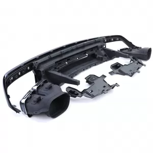 Diffusore posteriore sportivo nero lucido con terminali di scarico adatto per Mercedes S-Class W222 13-17-image-6198162