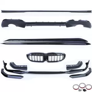 Spoiler griglia diffusore kit carrozzeria prestazioni minigonne laterali per BMW Serie 3 G20 2019-2022-image-6198283